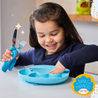 輕鬆分配食物！英國 Nana’s Manners 寶寶學習餐具 — 矽膠分隔餐盤（天青藍）