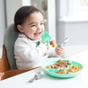 輕鬆分配食物！英國 Nana’s Manners 寶寶學習餐具 — 矽膠分隔餐盤（青草綠）